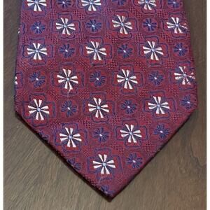 Paul Fredrick Hand Made Red Blue 100% Imported Silk Men’s Neck Tie Made In China